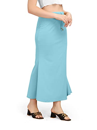 Image of Mogsa Women's Lycra Fishcut Saree Shapewear Petticoat - Tummy Control Slim Fit Stretchable Shaper Skirt with Drawstring & Side Slit for Sarees