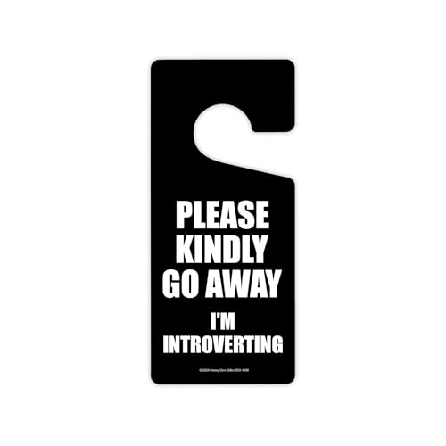 Honey Dew Gifts, Please Kindly Go Away I'm Introverting, Door Hangers, Door Knob Hanger, Front Door Hanger, Funny Door Sign Hanger, Bedroom Door Decor, 4 inch by 9 inch, HDG-1648