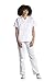 Tecno Hospital Divisa completa ospedaliera unisex, OSS, estetica, infermiere, casacca e pantalone (bianco, m)