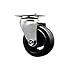 Swivel Top Plate Caster ? Black 4 Inch by 2 Inch Rubber on Cast Iron Wheel ? Ball Bearing ? 400 lbs. Capacity Per Caster ? Service Caster Brand