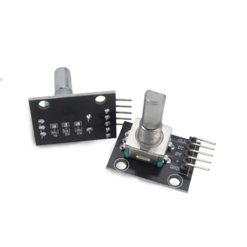 Module d'encodeur rotatif KY-040 avec bouton poussoir 20 impulsions 360° et capuchon EC11 noir (3 pièces) - 5
