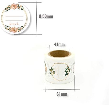 200 Self-Adhesive Plastic Labels (Ø 5cm) Easy to Remove Stickers for Jam Jars, Freezer, Food Containers - Waterproof Stickers Leaves No Residue