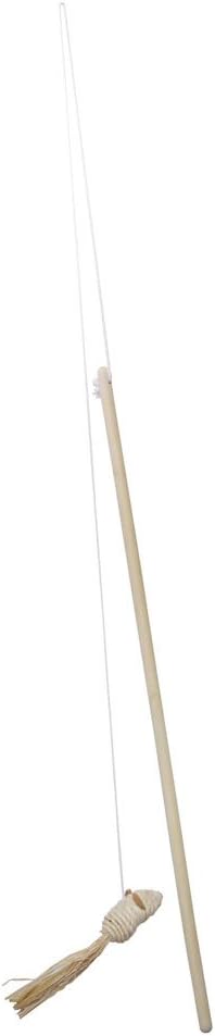 Catit Eco Terra Natural Raffia Toy, Mouse on a Stick