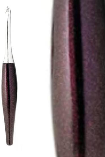 Furls Crochet Hook, Odyssey Amethyst, Nickel Plated Tip for Effortless Glide, Ergonomic Handle Crochet Hooks 7" (Odyssey - Amethyst, N - 9.00mm)