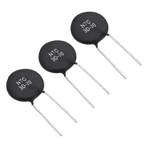 Image of PATIKIL NTC Thermistors Resistors, 3Pcs 3 Ohm 8A NTC3D-20 High Sensitivity Inrush Current Limiter Negative Temperature Coefficient Thermistor Temperature Sensor for Measuring Temperature