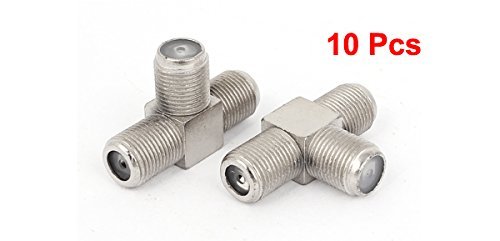Echocart-10pcs-F-Type-Female-to-F-Female-Jack-3-Way-RF-Coaxial-Adapter-Connector