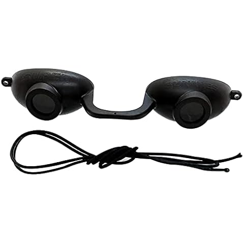 Super Sunnies Evo Flexible Tanning Bed Goggles UV Eye Protection Black Glasses, FDA Compliant Cover