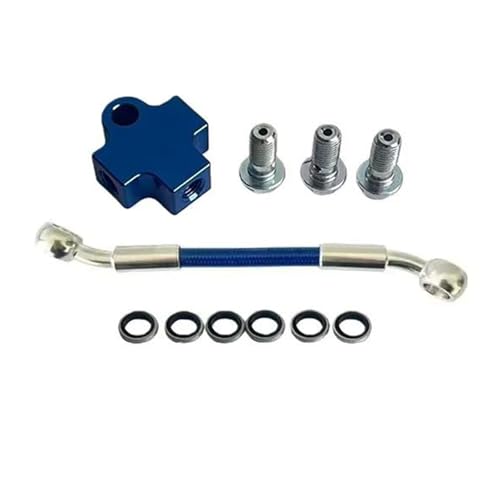 Adaptateur 3 voies pour flexible de frein moto résolvant les montages doubles M10