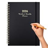 週間スケジュールプランナー | A5サイズ リングバインダー デイリープランナー 2026 ビジネス向け | 教室家庭職場会議学校用携帯可能アジェンダブック,家庭 教室 会議