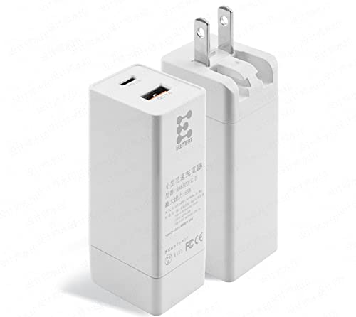 USB C Charger [GaN Tech] 65W Dual Port PD Wall Charger 5ft USB C Cable for MacBook, USB C Laptops, iPad Pro, iPhone, Galaxy, Pixel and More