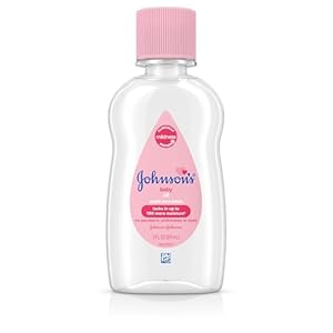 Johnson’s Baby Aceite para bebé, aceite mineral puro para evitar la pérdida de humedad, hipoalergénico, original, 3 onzas líquidas