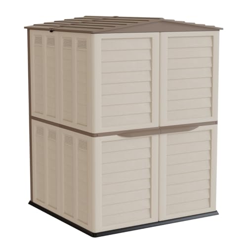 Art Plast - Gartenhaus für den Außenbereich, Beige – Gartenhaus mit Fußboden 151 x 146 x 200 cm – Aufbewahrung für Werkzeuge, Fahrräder