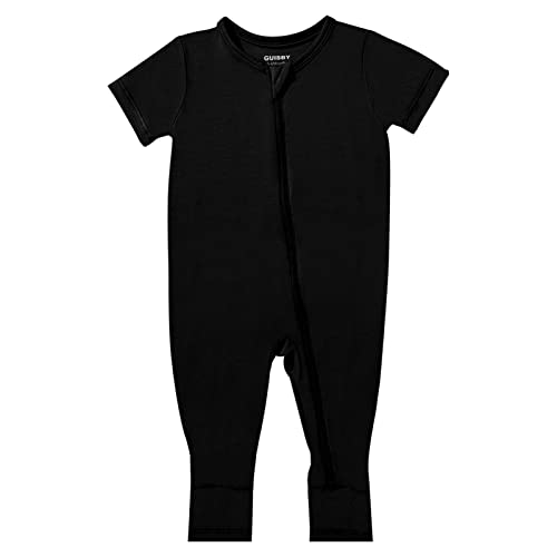 Image of GUISBY Rayon Made from Bamboo Baby Pajamas, Summer Short Sleeve Footless Rompers, 2 Way Zipper Sleeper