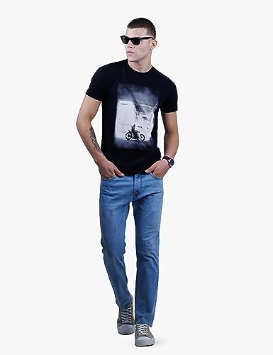 Image of Revolt Streetwear SINDICATE Men Revolt Men's Casual Round Neck 100% Cotton T-Shirt - Photographic Print (Jet Black, L)