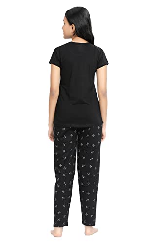 Image of Kids Night Suit for Girls - Cotton Set of Pyjama & T-Shirt Sleepwear - Lightweight & Comfortable Night Wear for Kids