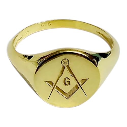 Customizable Masonic Signet Ring for Men – 925 Sterling Silver Freemason Ring with Classic Symbol Design | Personalized Silver Masonic Jewelry