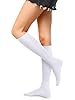 1 Paio Calzini Alti Fino al Ginocchio Calzini Alti a Coscia (Bianco, S) #3