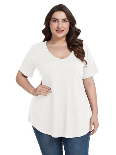 Image of BELAROI Women Plus Size Tops V-Neck Tunics Shirts