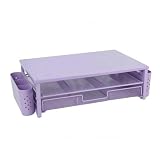 AsrMyjcx Desk Organizer Metall Display Regal Schreibtisch mit Netzstruktur Und Offener Lüftung für Home Office Büro Geschenk Arbeitsplatz , Lila
