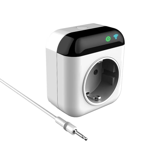 Enchufe de termostato programable con control de voz para Google Assistant y Alexa, acceso remoto WiFi para calentadores