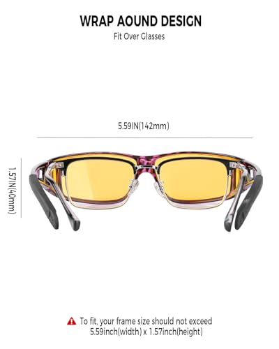 Image of Night Driving Glasses for Men Women Fit Over Sunglasses Anti Glare Polarized HD Night Vision Glasses