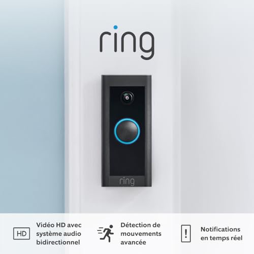 Sonnette Vidéo Filaire Ring : Caméra HD et Détection de Mouvements - Geekodrome: Boutique d'accessoires geek Sécurité avec Ring Video Doorbell