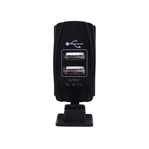Cargador móvil coche con doble puerto USB y salida universal 3.1A 5