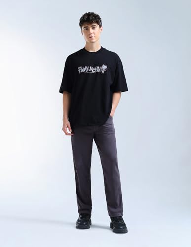 Image of Flying Machine Men's Oversized Fit T-Shirt | Printed | Tshirt for Man