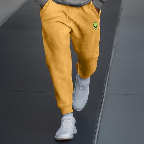 DALIX Alien Embroidered Washed Jogger Pant Soft Fleece Relaxed Fit Lounge Mens3