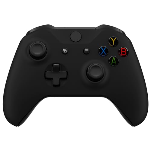 Image of eXtremeRate Front Housing Shell + Side Rails Handles for Xbox One Controller (Model 1708), Black Replacement Faceplate Parts with Back Panels for Xbox One X & S Controller