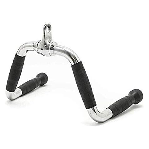 FITNESS MANIAC USA Multi-Grip Barbell Seated Row Handle, Barbell Multi-Exerciser Cable Attachment Revolving M Bar Cover
