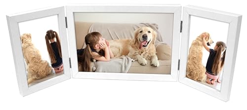 Triple Photo Picture Frame 6 x 4 and 7 x 5 White, Holds 3 Photographs, Picture Frame, 10 x 15 cm, 6x4 Picture Frames - Image 3