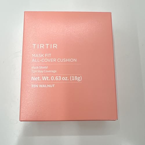 Image of TIRTIR Mask Fit All Cover Pink Cushion Foundation | High coverage, Velvety Matte Finish, Lightweight, Flawless, Corrects Redness, Korean Cushion (#35N Walnut, Full Size, 0.63 Fl Oz)