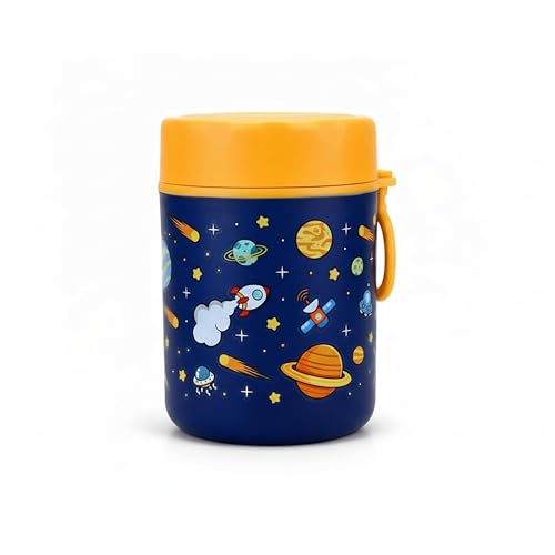 Image of ONE AND ONLY Stainless Steel Food Jar for Kids 480ml | Airtight Baby Food Container | Multipurpose Snack Jar | Travel Friendly Food Storage Box | BPA Free Kids Food Container (Blue)