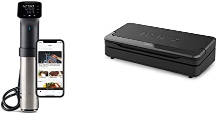 Anova Culinary Sous Vide Precision Cooker Pro, 1200 Watts, Black and Silver & Precision Vacuum Sealer Pro, Includes 1 Bag Roll, For Sous Vide and Food Storage, black, medium Anova Culinary Sous Vide Precision Cooker Pro, 1200 Watts, Black and Silver & Precision Vacuum Sealer Pro, Includes 1 Bag Roll, For Sous Vide and Food Storage, black, medium