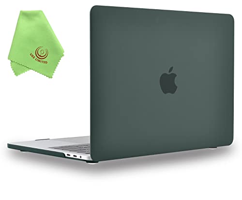 UESWILL Matte Hard Case Compatible with MacBook Pro 15 inch with Touch Bar & USB-C 2016 2017 2018 2019 Release Model A1990 A1707, Midnight Green