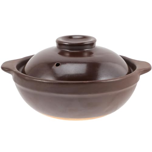 Terracotta Ceramic Casserole Clay Pot, Earthen Pot Cookware with Lid, Stew Pots Soup Cooking Pot Kitchen Stockpot Earthenware for Dinner Party Cooking Rice Meat Soup