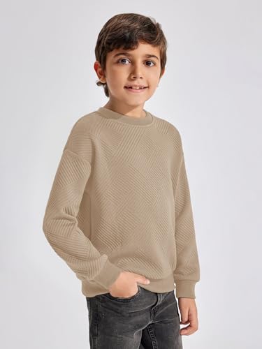 Haloumoning Boys Geometric Texture Sweatshirts Fashion Crewneck Long Sleeve Pullover Shirts 5-14 Years3