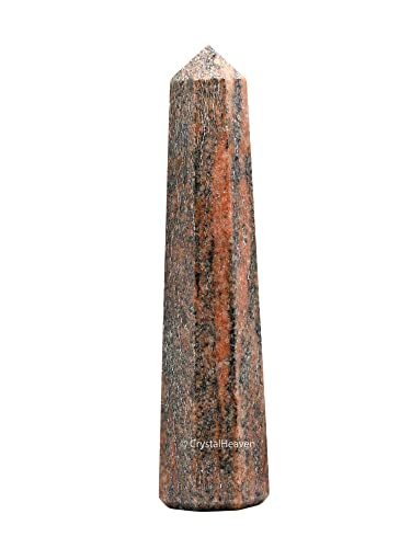 Image of Crystal Heaven Certified Unakite Tower Obelisk Point For Chakra,Healing And Balancing-Aaa Grade Original Certified Gemstone Agate For Reiki Meditation Yoga Spiritual(3-4 Inches)