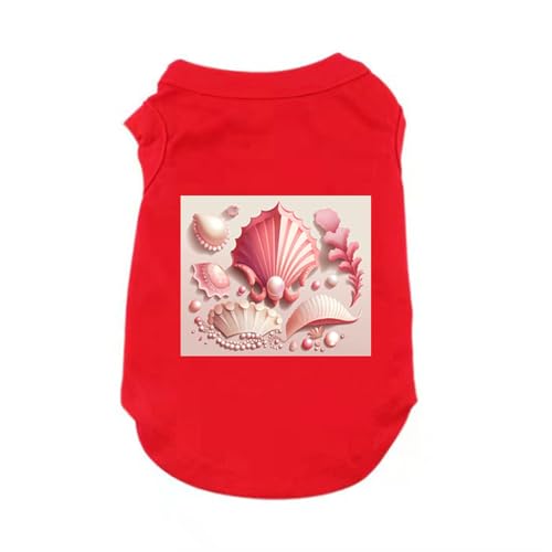 CNJKS 犬服 犬 2XL 犬の服 服 レッド 夏 春 夏服 ドッグウェア Tシャツ お出掛け お散歩 日焼き防ぐ 脱毛保護 通気性 おしゃれ 大型犬 中型犬 抜け毛予防にも お散歩時 UVカット 優しい肌触り シンプルTシャツ 色豊富