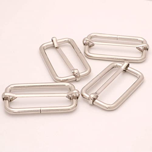 Bikicoco Metal Slide Adjuster Buckle Tri-Glides With Movable Center Bar, For Straps, 1-1/2 X 3/4 Inch, Silver, Pack Of 20 #TOP5