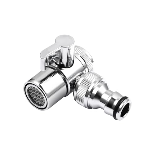 DOITOOL 2PCS Sink Faucet Diverter Valve With Aerator and Male Threaded Adapter,Faucet Adapter for Washing Machine Hose Attachment, Faucet Connector for Water Diversion