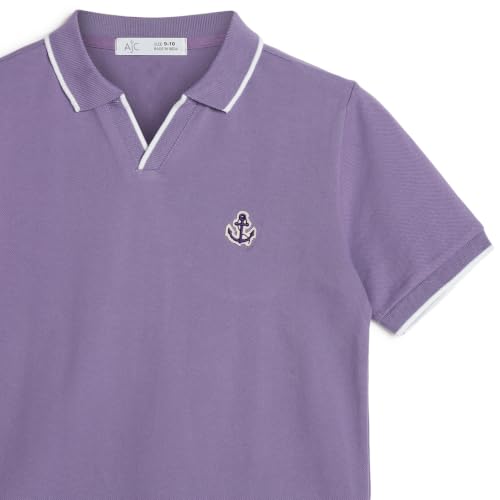 Image of Alan Jones Clothing Boys Solid Polo T-Shirt | Cotton Rich Regular Fit Half Sleeve Collar Tshirt for Boys | Age 6-16 Years