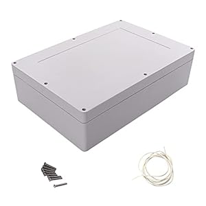 Fielect 1Pcs Gray IP65 Waterproof Plastic Project Box Electronic Junction Box Enclosure 380x260x105mm