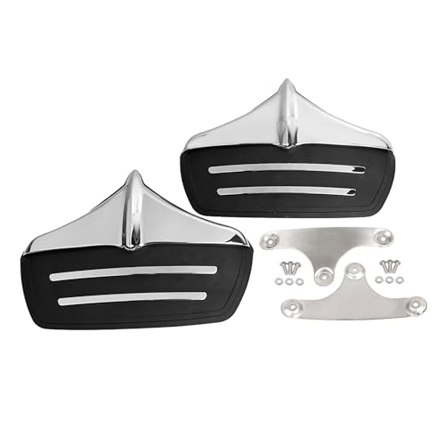 Image of Rear Wheel Mud Flaps Fender Guards Accents ABS Plastic Trim for Harley Tri-Glide Ultra Classics FLHTCUTG 2011-2023 and FLHXXX Street Glide Trikes 2011, Chrome+Black