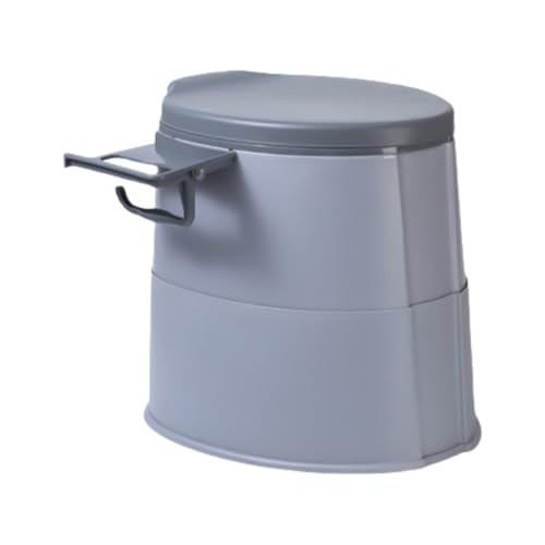 Fiyyuga ポータブルトイレ 洋式便座 固定式 介護用 和式トイレ用 大人用 家庭用 簡易ポータブル 高齢者用 カバー付き防臭便座。 (ダークグレー)