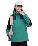 [Nesseo] ウインドブレーカー マウンテン ジャケット レディース ゆったり 春秋冬服 軽量 撥水 防風 フード付き(脱着式) 大きいサイズ アウター カジュアル ファッション 9168W-gn-4XL