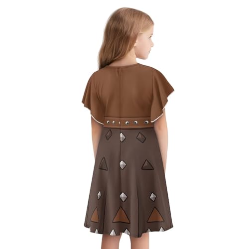 Vestido corto de manga con volantes para niñas miniatura 2
