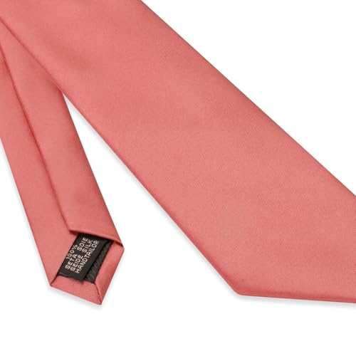 Image of YourTies Skinny Ties for Men Satin 2.4 inch Slim Necktie with Pocket Square Tie Clip Set Solid Color Wedding Party Business