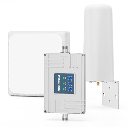 ORBOCOM Handy-Signalverstärker Band 20/8/7 Repeater 4G 3G 2G Unterstützt T-Mobile, E-Plus und O2 Mobilfunk-Signalverstärker für Zuhause Büro GSM Repeater mit Omni Antenne